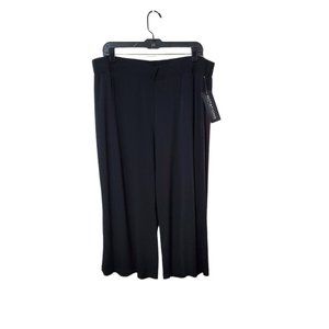 Notations NWT Women's Black Cropped Wide Leg Dress Pants Sz XL